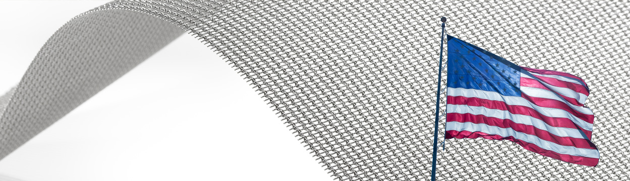 A close up of the mesh material on a white background