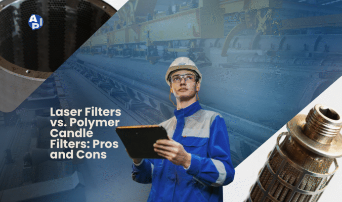 Engineer inspecting industrial filtration system components